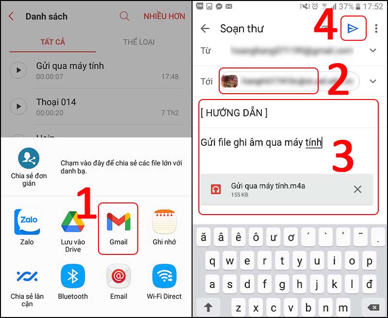 Tiến hành gửi mail